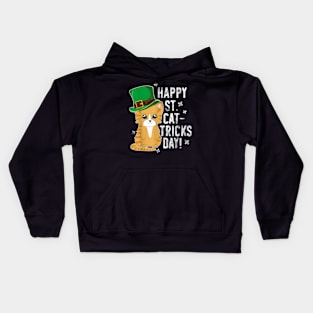 Happy St Patricks Day Cat Kitten Cattys Catricks Kids Hoodie